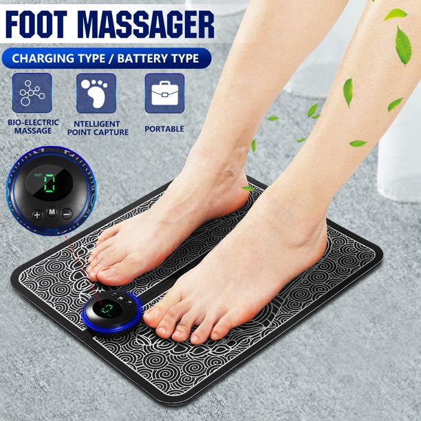 Ems foot massager pad Electric 8 Modes 22 Levels Adjustable Portable Folding